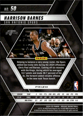 Harrison Barnes Reactive Blue Mosaic Panini Mosaic   Reactive Blue Mosaic 50 NM1