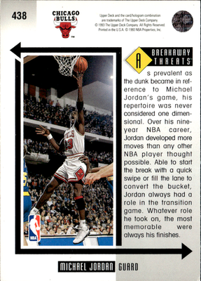 Michael Jordan Base Upper Deck 438 LP1