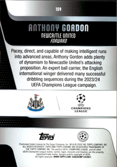 Anthony Gordon Base Topps Chrome UEFA Club Competitions 159 NM1