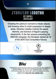 Stanislav Lobotka Base Topps Chrome UEFA Club Competitions 11 NM1