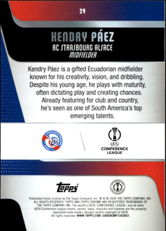 Kendry Páez Base Topps Chrome UEFA Club Competitions 29 NM1