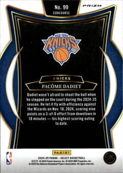Pacome Dadiet Light Blue Prizm Panini Select   Light Blue Prizm 99 NM1