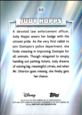 Judy Hopps Base Topps Chrome Disney 66 NM1