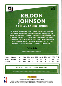 Keldon Johnson Base Donruss 152 NM1