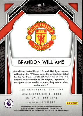 Brandon Williams Base Panini Prizm Premier League 3 NM1