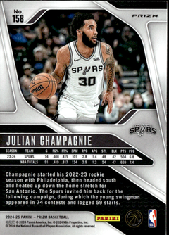 Julian Champagnie Prizms Pink Ice Panini Prizm   Prizms Pink Ice 158 NM1