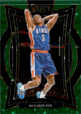 De'Aaron Fox Green Stars Prizm Panini Select   Green Stars Prizm 3 NM0