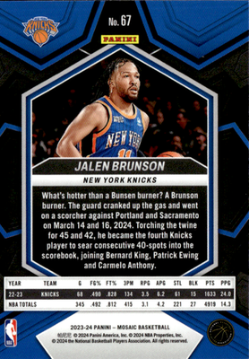 Jalen Brunson Base Panini Mosaic 67 NM1