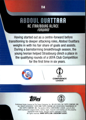 Abdoul Ouattara Base Topps Chrome UEFA Club Competitions 114 NM1
