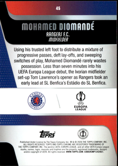 Mohamed Diomande Raywave Refractor Topps Chrome UEFA Club Competitions 45 NM1