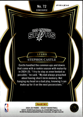 Stephon Castle Blue Cracked Ice Prizm Panini Select   Prizm 72 NM1