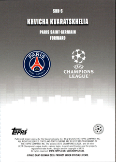 Khvicha Kvaratskhelia Silenced Topps Chrome UEFA Club Competitions   SHH 5 NM1