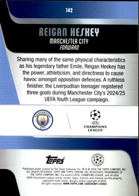 Reigan Heskey Base Topps Chrome UEFA Club Competitions 142 NM1