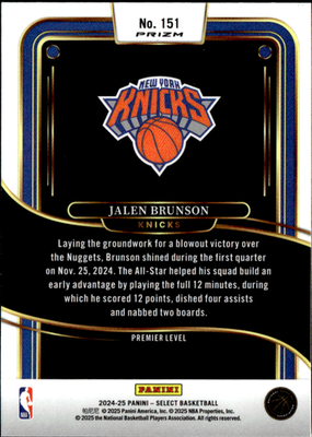 Jalen Brunson Premier Level Prism Select 151 NM1