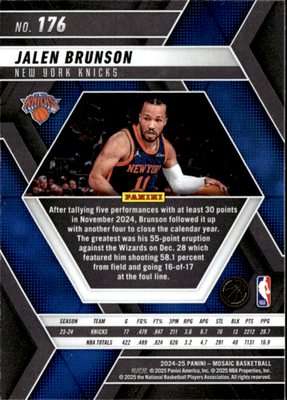 Jalen Brunson Base Panini Mosaic 176 NM1
