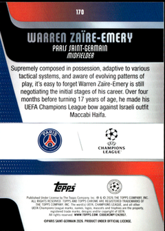 Warren Zaire Emery Geometric Refractor Topps Chrome UEFA Competitions 170 NM1