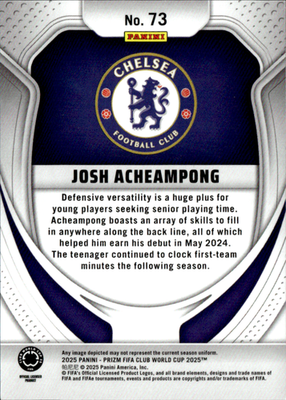 Josh Acheampong Base Panini Prizm FIFA Club World Cup 73 NM1