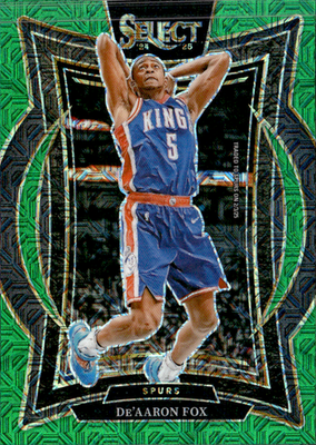 De'Aaron Fox Green Stars Prizm Panini Select   Green Stars Prizm 3 NM0