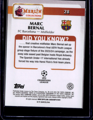Marc Bernal Pink Atomic Merlin UEFA Club Competitions   69/199   28 NM1