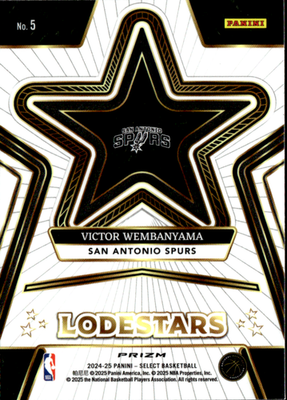 Victor Wembanyama Lodestars Silver Prizms Panini Select   5 NM1