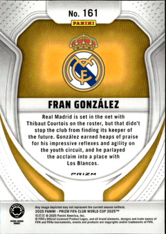 Fran Gonzalez Seismic Prizms Panini Prizm FIFA Club World Cup    161 NM1