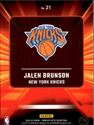 Jalen Brunson Express Lane Purple Donruss Optic   Express Lane Purple 21 NM1
