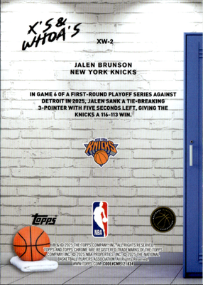 Jalen Brunson X's And Whoa's Topps Chrome   X's And Whoa's XW 2 NM1