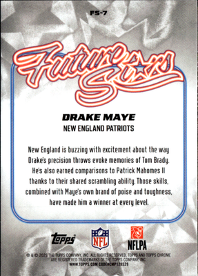 Drake Maye Future Stars Topps Chrome    FS 7 (NM)1