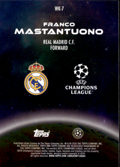 Franco Mastantuono Wonderkids Topps Chrome UEFA Club Competitions WK 7 NM1