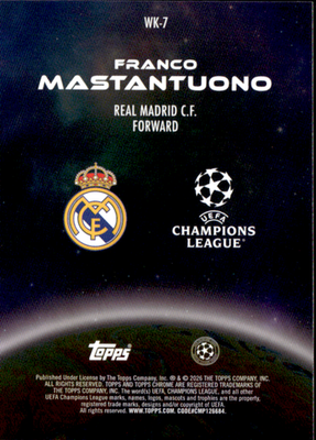 Franco Mastantuono Wonderkids Topps Chrome UEFA Club Competitions WK 7 NM1