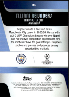 Tijjani Reijnders Geometric Refractor Topps Chrome UEFA Club Competitions 155 NM1