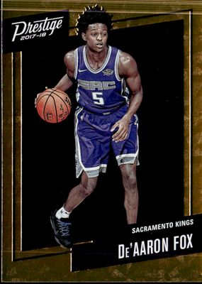 De'Aaron Fox Micro Etch Rookies Gold Panini Prestige   Rookies Gold 5 NM0