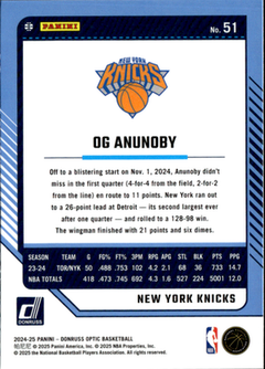 OG Anunoby Base Donruss Optic 51 NM1