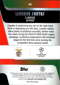 Leandro Santos Base Topps Chrome UEFA Club Competitions 160 NM1