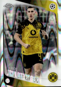 Nico Schlotterbeck Raywave Refractor Topps Chrome UEFA Club Competitions   99 NM0