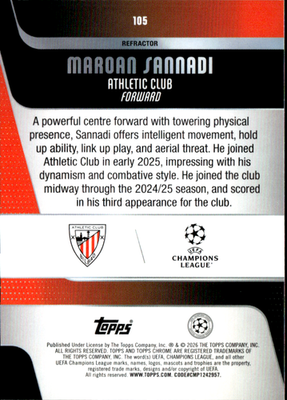 Maroan Sannadi Refractor Topps Chrome UEFA Club Competitions   Refractor 105 NM1