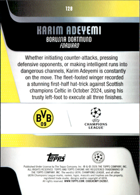 Karim Adeyemi Geometric Refractor Topps Chrome UEFA Club Competitions   128 NM1
