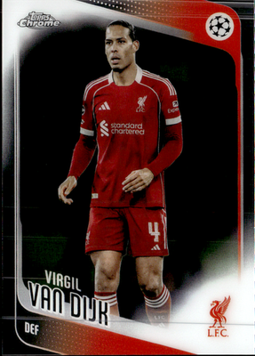 Virgil van Dijk Base Topps Chrome UEFA Club Competitions 79 NM0