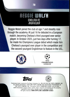 Reggie Walsh Base Topps Chrome UEFA Club Competitions 70 NM1