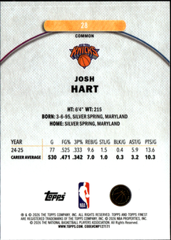 Josh Hart Base Finest 28 NM1