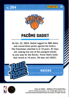 Pacome Dadiet Base Donruss Optic 264 NM1