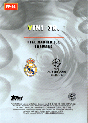 Vini Jr. Power Players Topps Chrome UEFA Club Competitions   PP 14 NM1