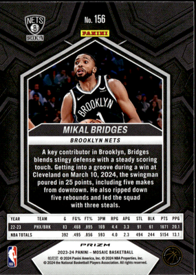 Mikal Bridges Reactive Blue Panini Mosaic   Reactive Blue 156 NM1