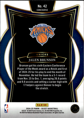 Jalen Brunson Blue (Retail) Panini Select   Blue (Retail) 42 NM1