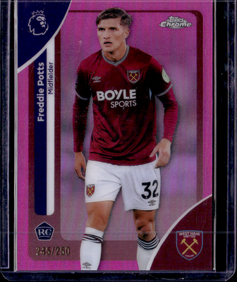 Freddie Potts Pink RayWave Refractor Chrome Premier League   245/250 186 NM0
