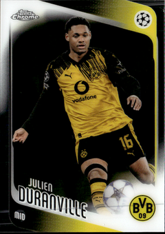 Julien Duranville Base Topps Chrome UEFA Club Competitions 25 NM0
