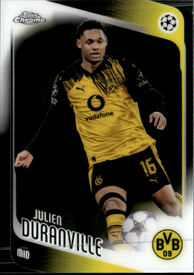Julien Duranville Base Topps Chrome UEFA Club Competitions 25 NM0