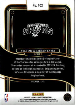 Victor Wembanyama Base Panini Select 102 NM1
