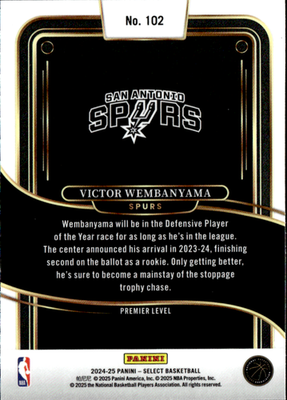 Victor Wembanyama Base Panini Select 102 NM1