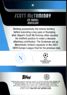 Scott McTominay Base Topps Chrome UEFA Club Competitions 41 NM1